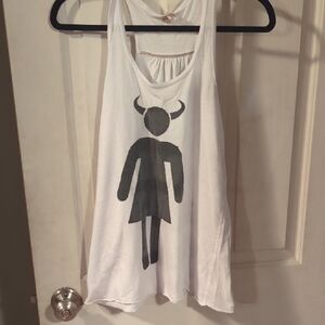 Bella Canvas White Tank Top with Black Graphic